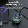 Vention FFLB0 autolaturi FM-lähettimellä, Bluetooth 5.0, 3 USB-porttia (USB-C + 2× USB-A), 30 W PD, 30 W/18 W/5 W, musta