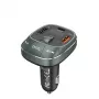Autolaturi Vention 3-porttinen USB (USB-C + 2× USB-A) 30W/18W/5W musta