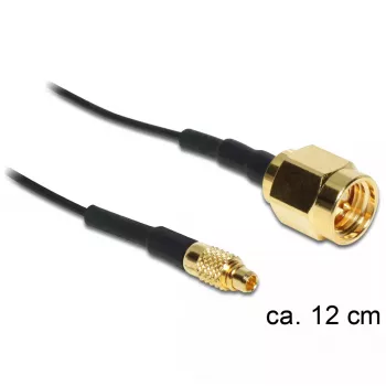 Koaksiaalikaapeli DeLOCK 88471 0,12 m MMCX SMA kulta musta