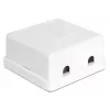 DeLOCK 86207 Keystone tyhjä pinta-asennusrasia, 2 porttia, valkoinen