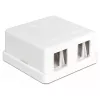 DeLOCK 86207 Keystone tyhjä pinta-asennusrasia, 2 porttia, valkoinen