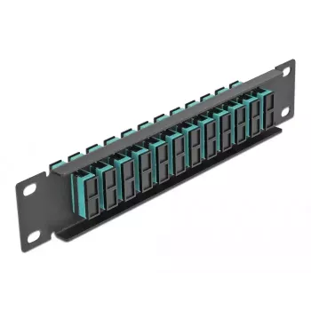Kuitu-patch-paneeli DeLOCK 10 inch 12 porttia SC Duplex aqua 1U musta