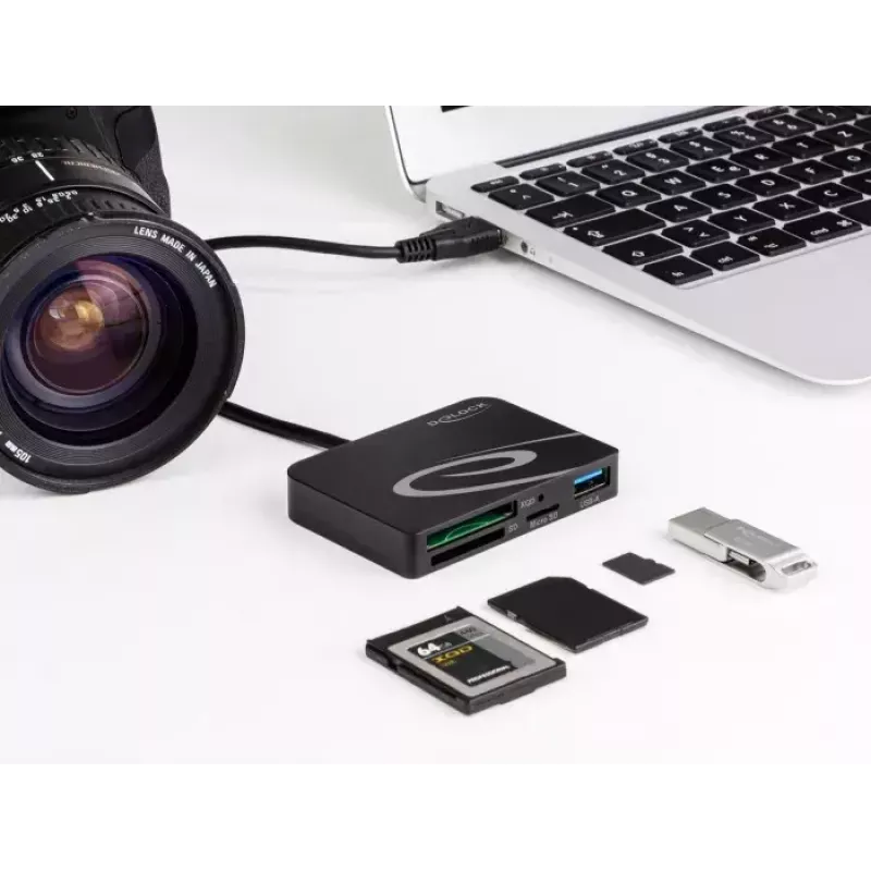 Kortinlukija DeLOCK 91756 musta MicroSD SD MMC USB 5 Mbit/s