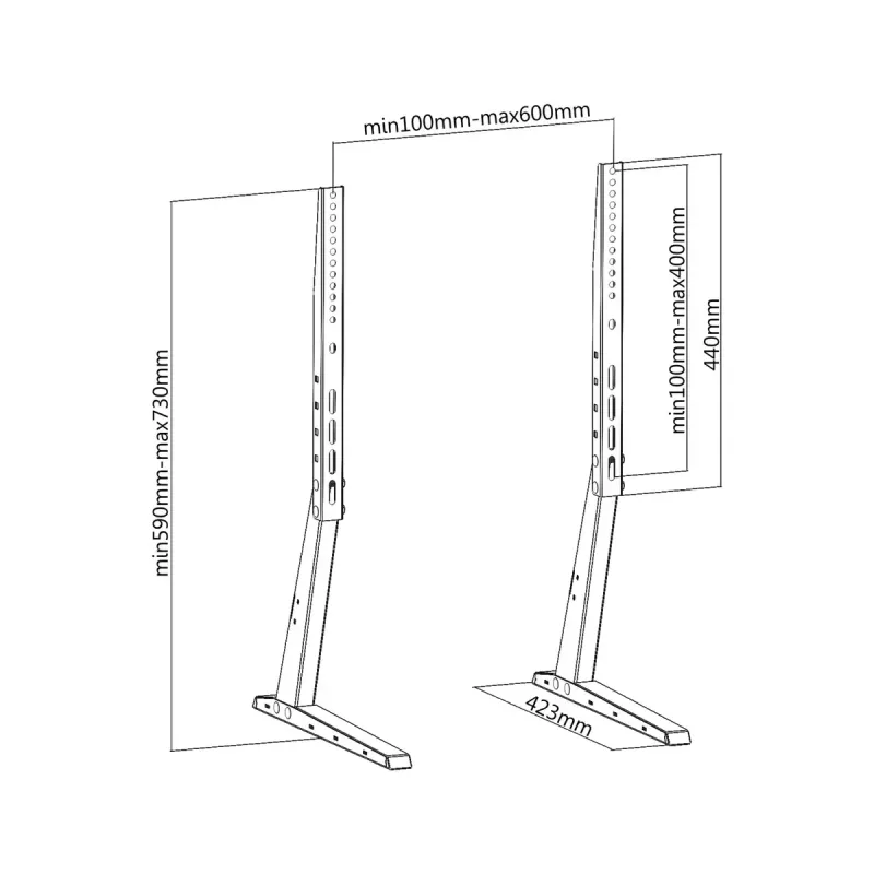 Monitoriteline PureLink PM-TVS-02 musta 165,1 cm 35 kg