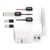 Virtapistokesovitin Skross 61663 Universal valkoinen 100-250V 2,4A USB