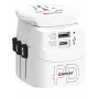 Virtapistokesovitin Skross 61663 Universal valkoinen 100-250V 2,4A USB