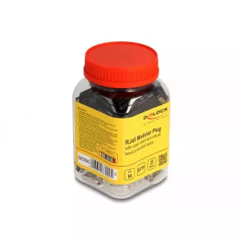 DeLOCK RJ45 modulaariliitinsarja Cat.6A 25 kpl vedonpoisto luotettava taittosuoja