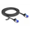 Verkkokaapeli DeLOCK RJ45 litteä liitäntäkaapeli uros-uros Cat.6A 2 m musta