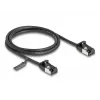 Verkkokaapeli DeLOCK RJ45 kaapeli uros-uros Cat.8.1 1 m musta