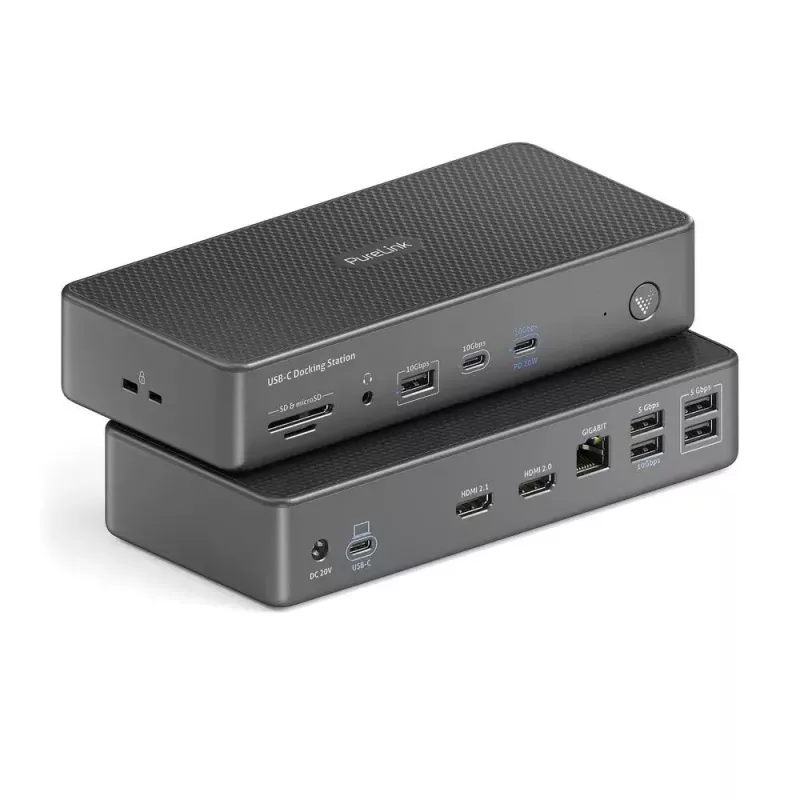 Kannettavan tietokoneen telakka PureLink VL-D200 johdollinen harmaa USB Power Delivery HDMI 2.0