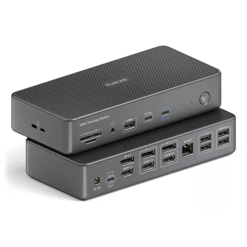 Telakointiasema PureLink VL-D230DL USB 3.2 Gen 2 Type-C harmaa johdollinen
