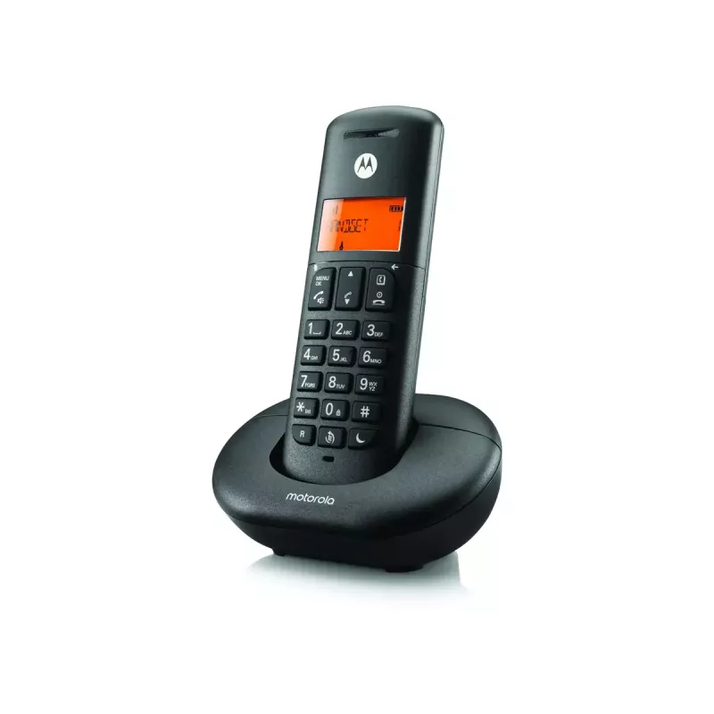 Langaton DECT-puhelin MOTOROLA E201 — langaton luuri handsfree-toiminnolla, jopa 50 rekisteröintiä