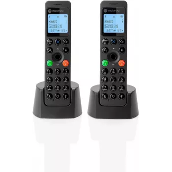 DECT-puhelin Motorola DOT202 Twin langaton luuri soittajan tunnistus musta