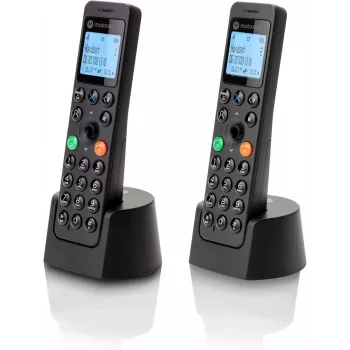 DECT-puhelin Motorola DOT202 Twin langaton luuri soittajan tunnistus musta