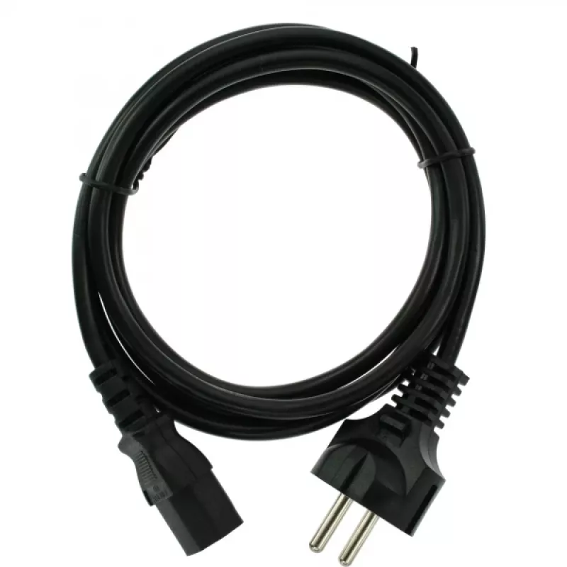 InLine virtajohto, CEE 7/7 suora / 3pin IEC C13 uros, musta, 5m