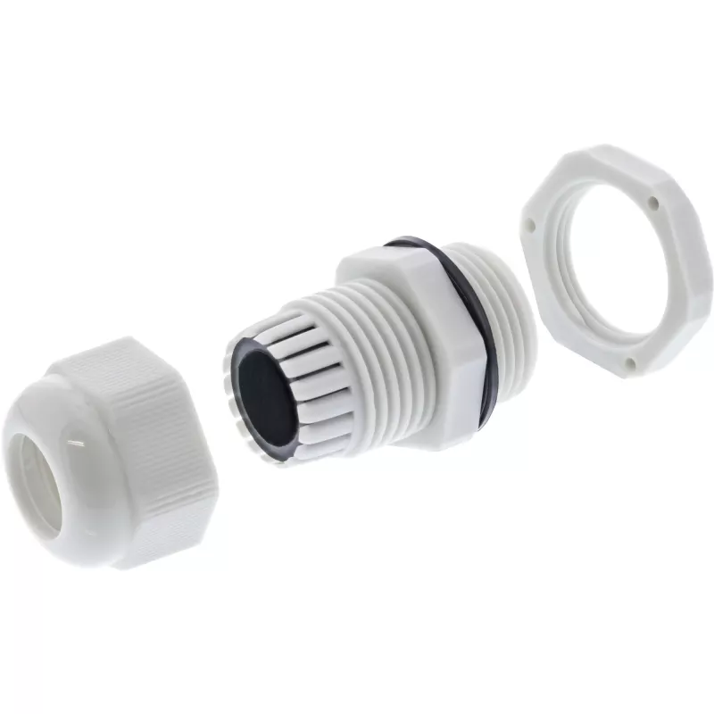 Kaapeliläpivienti InLine 6–12 mm nylon IP68 harmaa, 10 kpl pakkaus, ulkohalkaisija 12 mm