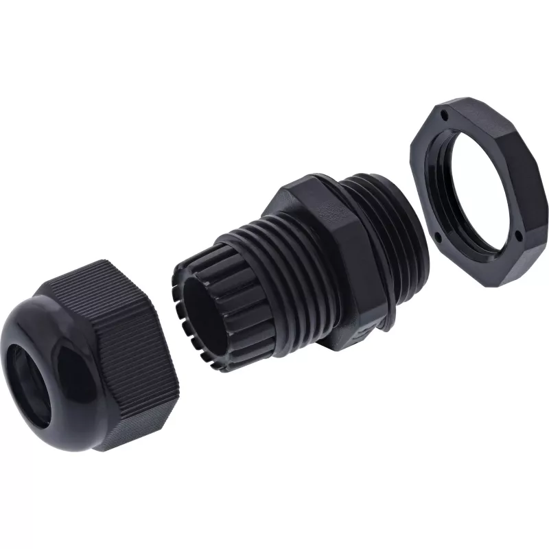 Kaapeliläpivienti InLine 44012B nylon IP68 kaapelille Ø6–12 mm, musta, 10 kpl pakkaus