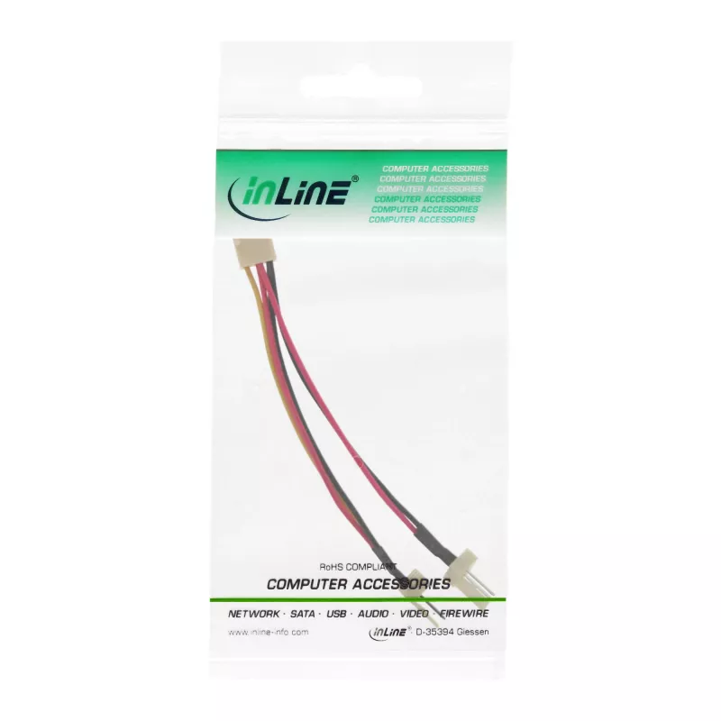 InLine tuuletinadapteri 3pin naaras / 2x 3pin uros n. 0,10m