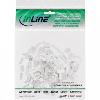 Liitin 8P8C RJ45 uros suojattu pyöreälle kaapelille, InLine, 10 kpl:n pakkaus, hopea