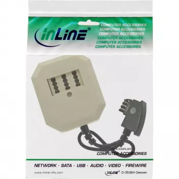 InLine TAE-adapteri TAE-F saksalainen pistoke / TAE NFF + RJ11 6P4C liitin 0,2 m
