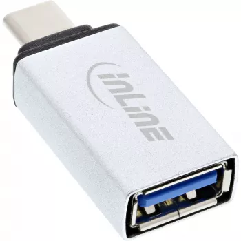 InLine USB 3.2 Gen.2 -adapteri, USB-C-uros - USB-A-naaras, hopea