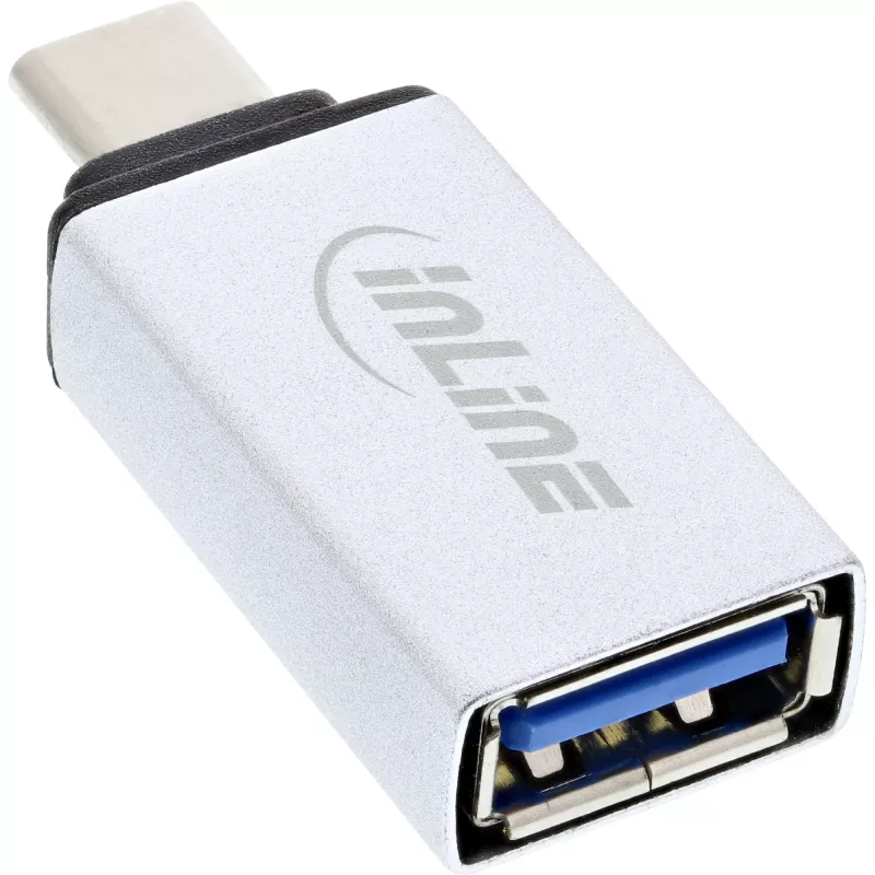 InLine USB 3.2 Gen.2 -adapteri, USB-C-uros - USB-A-naaras, hopea