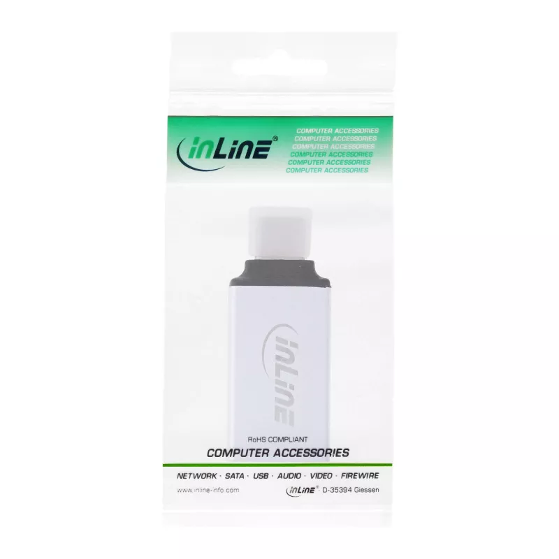 InLine USB 3.2 Gen.2 -adapteri, USB-C-uros - USB-A-naaras, hopea