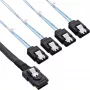 InLine SAS-kaapeli, Mini SAS SFF8087 - 4x SATA, crossover, OCF, 0,75 m