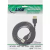 InLine USB 2.0 -lattakaapeli Type-A uros / naaras kullattu musta 3 m