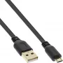 InLine lattakaapeli Micro USB 2.0, USB A / Micro-B, musta / kulta, 2 m