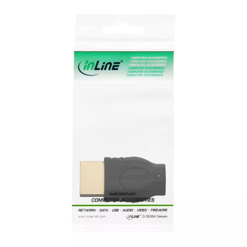 InLine HDMI-adapteri HDMI A uros / HDMI D naaras kullattu 17690A