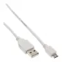 InLine Micro-USB-2.0-kaapeli USB Type-A uros / Micro-B uros, valkoinen, 1,5 m