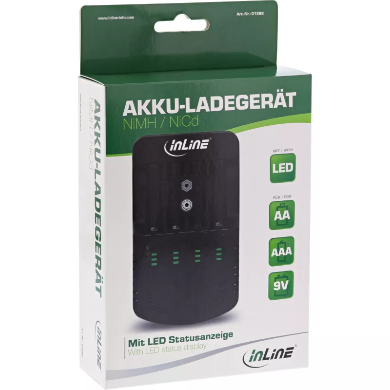 InLine laturi NiMH/NiCd, AA AAA ja 9V