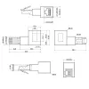 InLine verkkokaapeliadapteri Cat.6A, RJ45 uros / naaras, 90° oikealle taivutettu