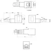 InLine verkkokaapeliadapteri Cat.6A, RJ45 uros / naaras, 90° ylöspäin taivutettu