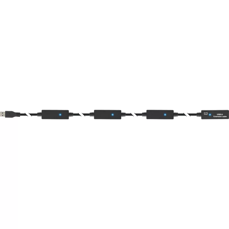 InLine USB3.2 Gen.1 aktiivinen toistinkaapeli Type-A uros / naaras, musta, 20 m