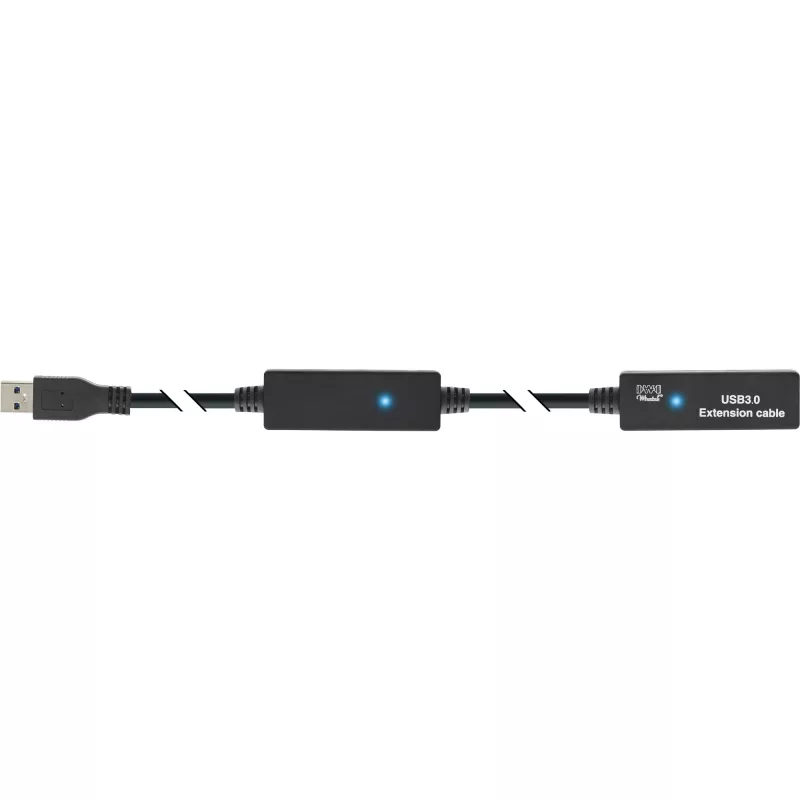 InLine USB3.2 Gen.1 aktiivinen toistinkaapeli Type-A uros / naaras, musta, 10 m