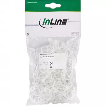 Kaapelinsiteet (Twist Ties) InLine 10–13 mm, luonnonvalkoinen/valkoinen, 100 kpl:n pakkaus