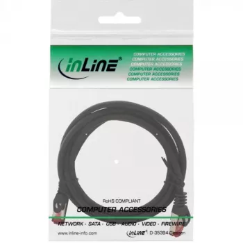 InLine verkkokaapeli S/FTP PiMF Cat.6 250MHz kupari halogeeniton musta 1,5m