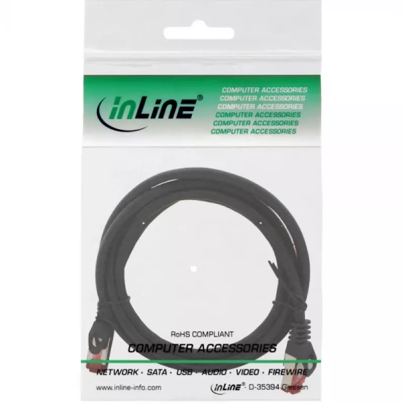 InLine verkkokaapeli S/FTP PiMF Cat.6 250MHz kupari halogeeniton musta 1,5m