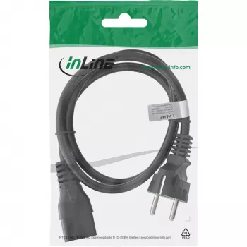 InLine virtakaapeli 16A CEE 7/7 suora / IEC320/C19 1,5 m