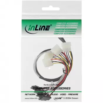 InLine SAS-kaapeli, Mini SAS SFF-8087/4x SAS SFF-8482+virtakaapeli, SAS-kiintolevy - ohjain 0,75 m