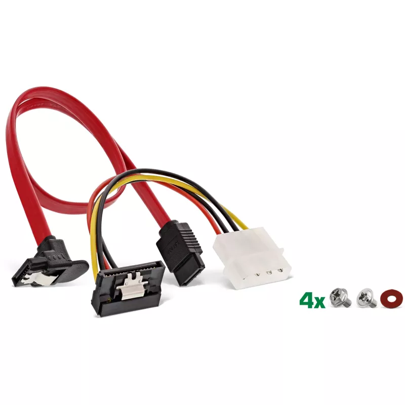 InLine HDD/SSD-asennuskehyssarja SATA- ja virtakaapelilla, kulmaliitin, sis. ruuvit