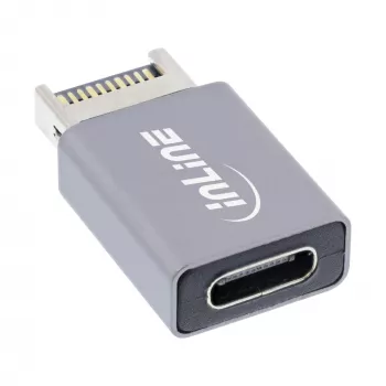 InLine USB 3.2 -sovitin, sisäinen USB-E-etupaneelin uros USB-C naaras