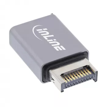 InLine USB 3.2 -sovitin, sisäinen USB-E-etupaneelin uros USB-C naaras