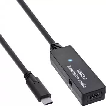 InLine USB 3.2 Gen.1 aktiivinen jatkokaapeli, USB-C uros USB-C naaras, 5 m