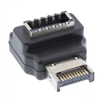 InLine USB 3.2 -sovitin sisäinen, etupaneelin USB-E uros USB-E naaras 90°