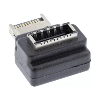 InLine USB 3.2 -sovitin sisäinen, etupaneelin USB-E uros USB-E naaras 90°