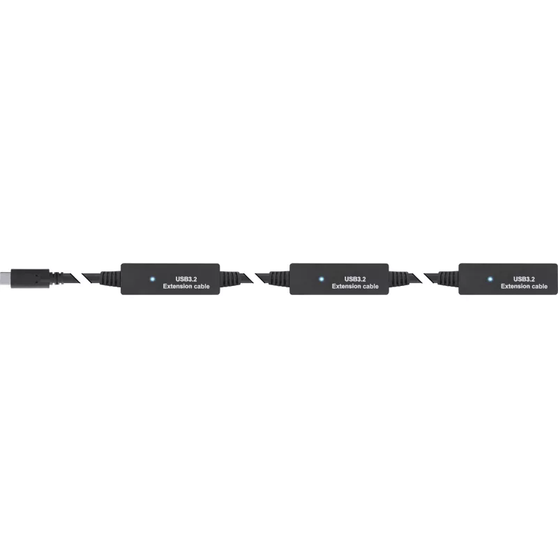 InLine USB 3.2 Gen.1 aktiivinen jatkokaapeli, USB-C uros USB-A naaras, 10 m