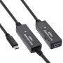 InLine USB 3.2 Gen.1 aktiivinen jatkokaapeli, USB-C uros USB-A naaras, 15 m